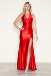 Prom Dresses Long Formal Slit Corset Prom Dress Red