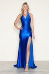 Prom Dresses Long Formal Slit Corset Prom Dress Royal
