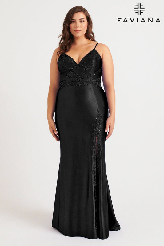 Prom Dresses Long Prom Formal Beaded Plus Size Dress Black