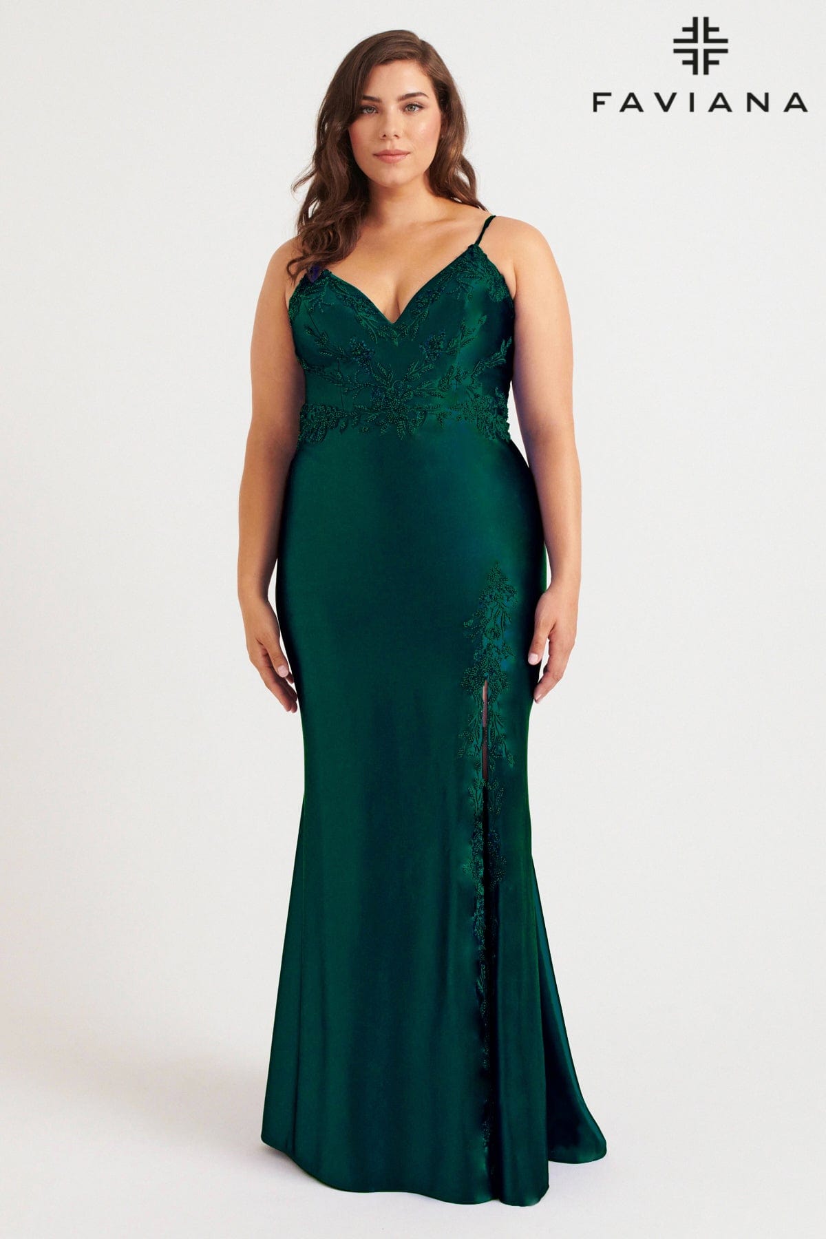 Prom Dresses Long Prom Formal Beaded Plus Size Dress Dark Hunter Green
