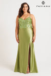 Prom Dresses Long Formal Sequin Applique Plus Size Prom Dress Sage