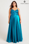 Plus Size Dresses Plus Size Long Formal Sequin Applique Prom Dress Aqua
