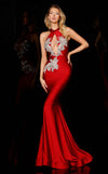 Prom Dresses Formal Long Fitted Beaded Prom Dress Red