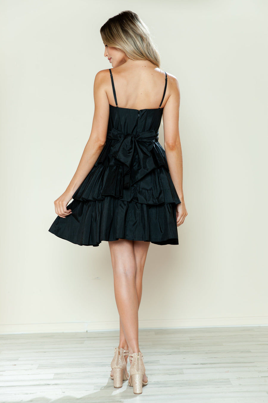 Cocktail Dresses Short Homecoming A Line Tiered Cocktail Dress Black