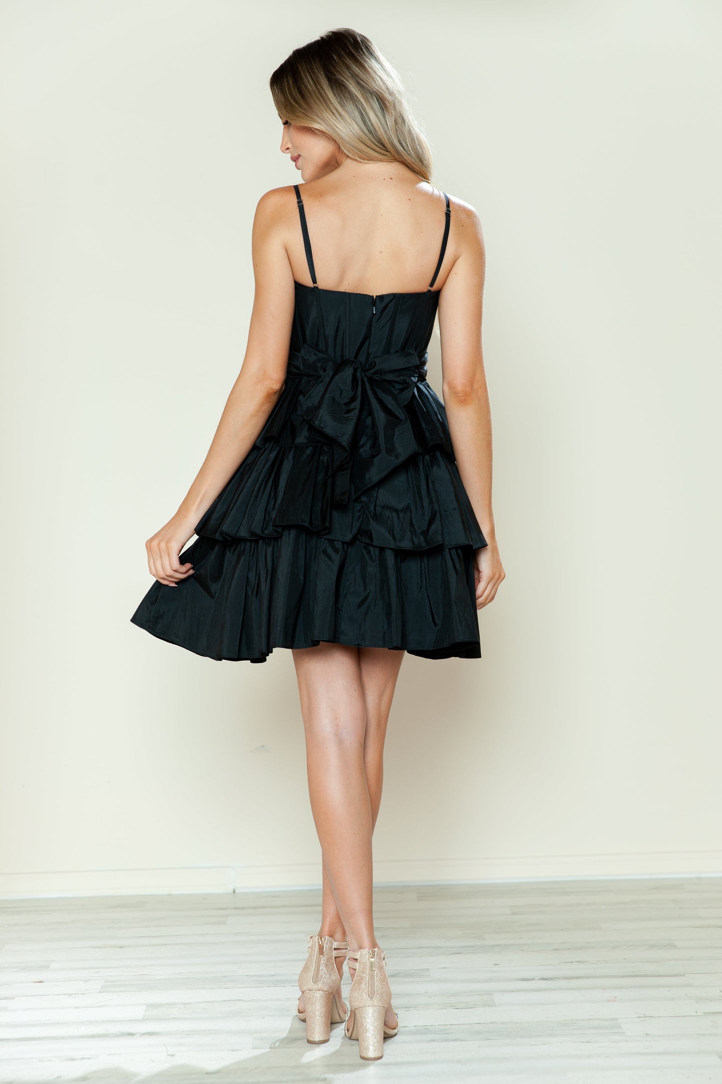 Cocktail Dresses Short Homecoming A Line Tiered Cocktail Dress Black