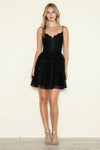 Cocktail Dresses Short Beaded Corset Homecoming Cocktail Dress Black
