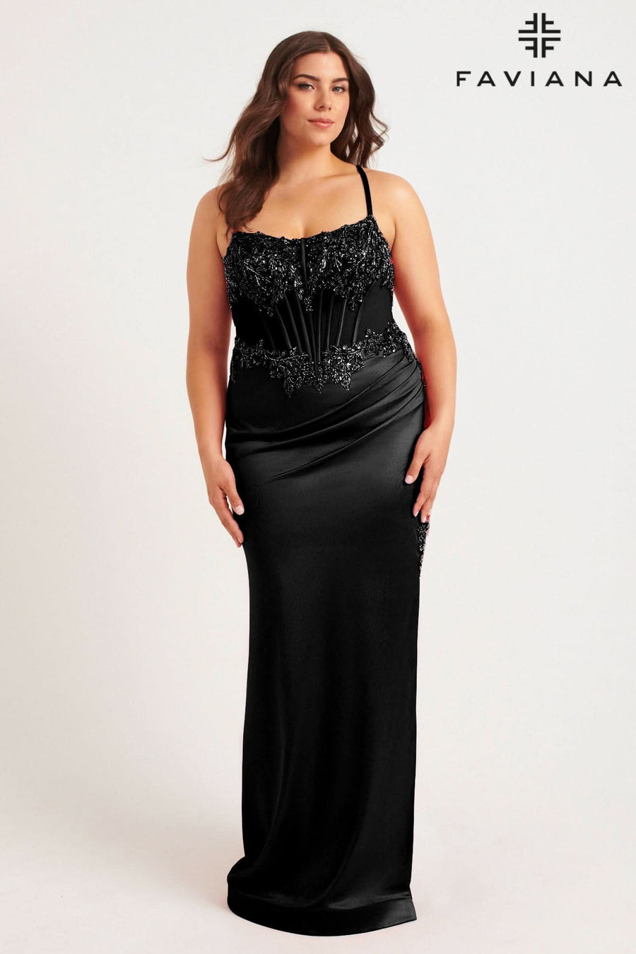 Plus Size Dresses Long Plus Size Formal Corset Prom Dress Black