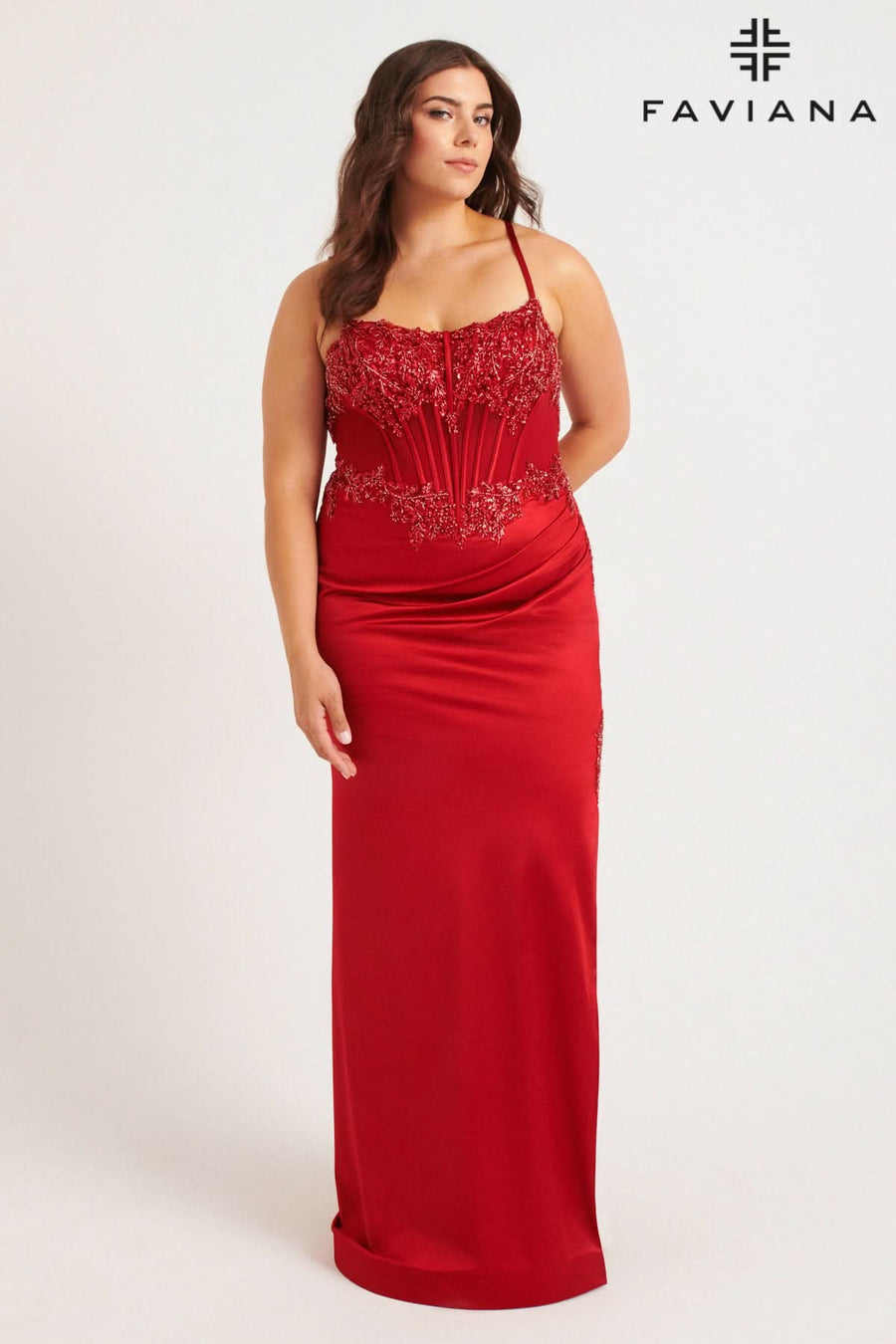 Plus Size Dresses Long Plus Size Formal Corset Prom Dress Red