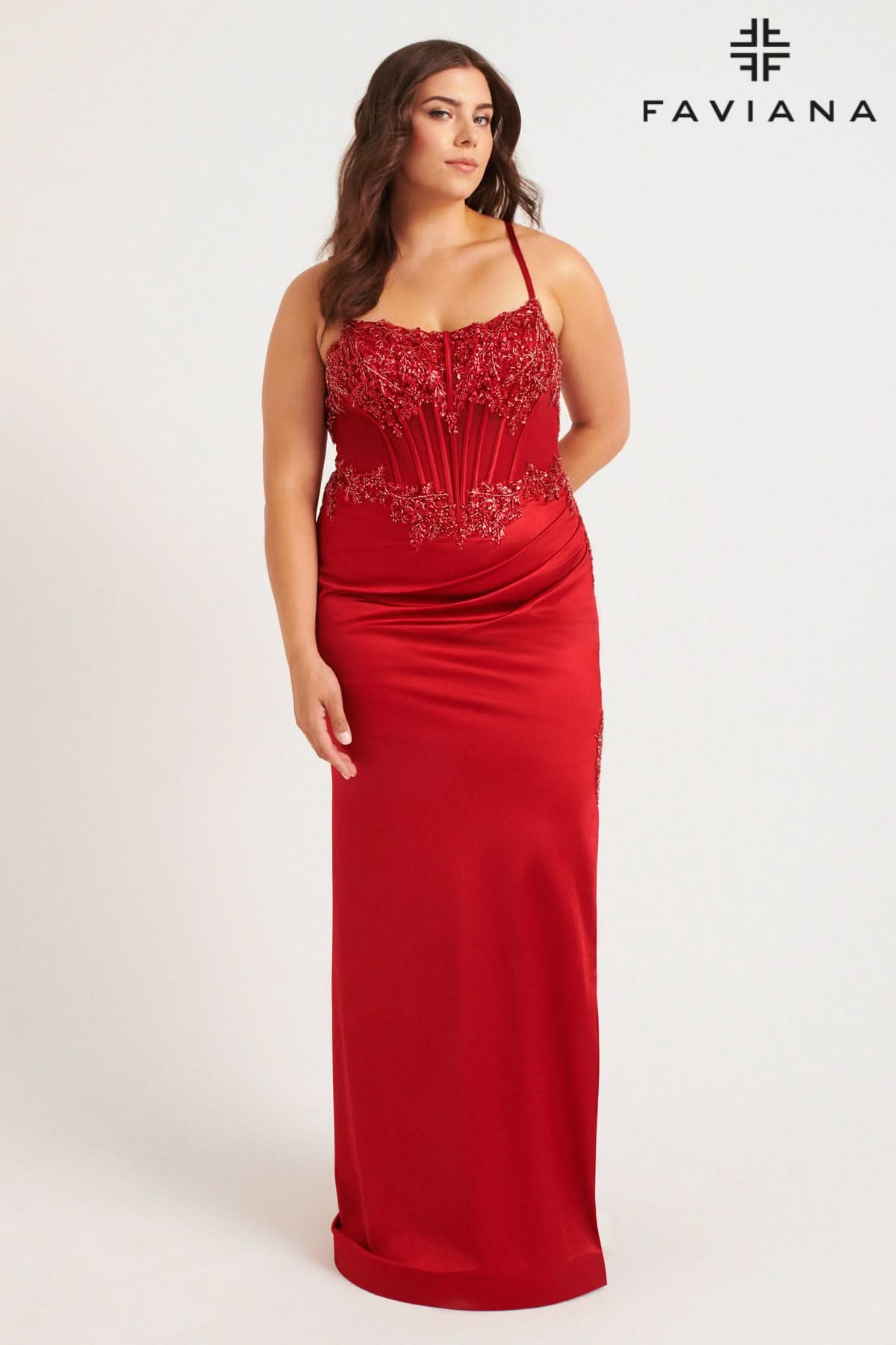 Plus Size Dresses Long Plus Size Formal Corset Prom Dress Red