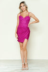 Cocktail Dresses Short Fitted Sequin Corset Cocktail Dress Fuchsia
