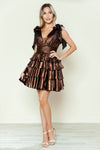 Cocktail Dresses Homecoming Short Metallic A Line Cocktail Dress Bronze