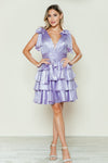 Cocktail Dresses Homecoming Short Metallic A Line Cocktail Dress Lavender