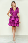 Cocktail Dresses Homecoming Short Metallic A Line Cocktail Dress Magenta