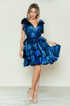 Cocktail Dresses Homecoming Short Metallic A Line Cocktail Dress Royal