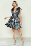 Cocktail Dresses Homecoming Short Metallic A Line Cocktail Dress Silver