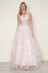 Prom Dresses Long Ball Gown Formal Ruffle Prom Dress Rose