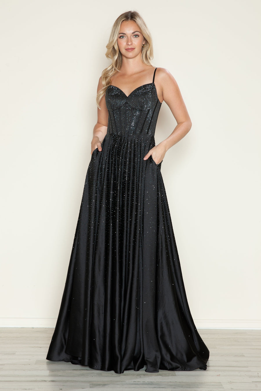 Prom Dresses Long Formal Beaded A Line Prom Dress Black