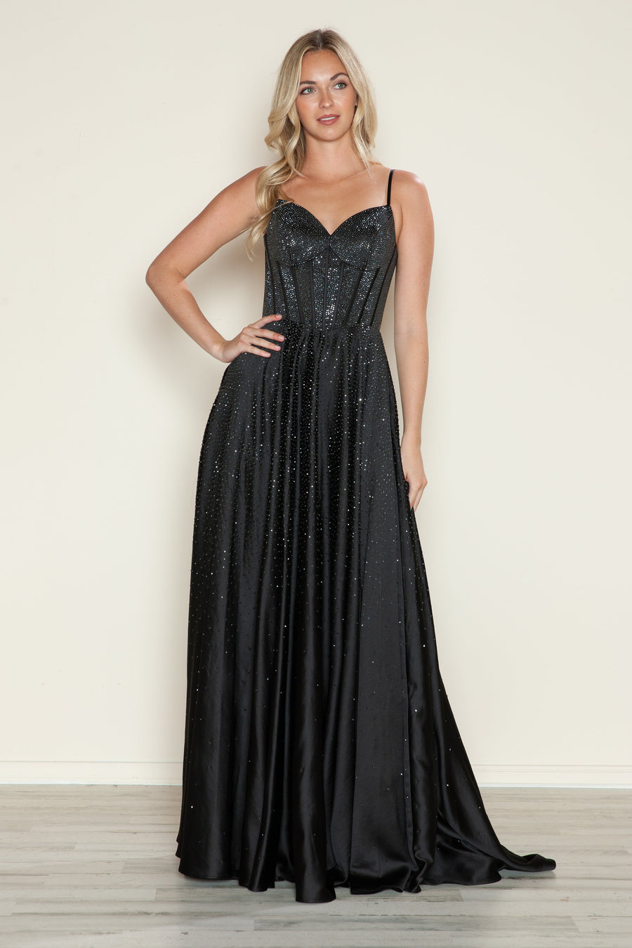 Prom Dresses Long Formal Beaded A Line Prom Dress Black