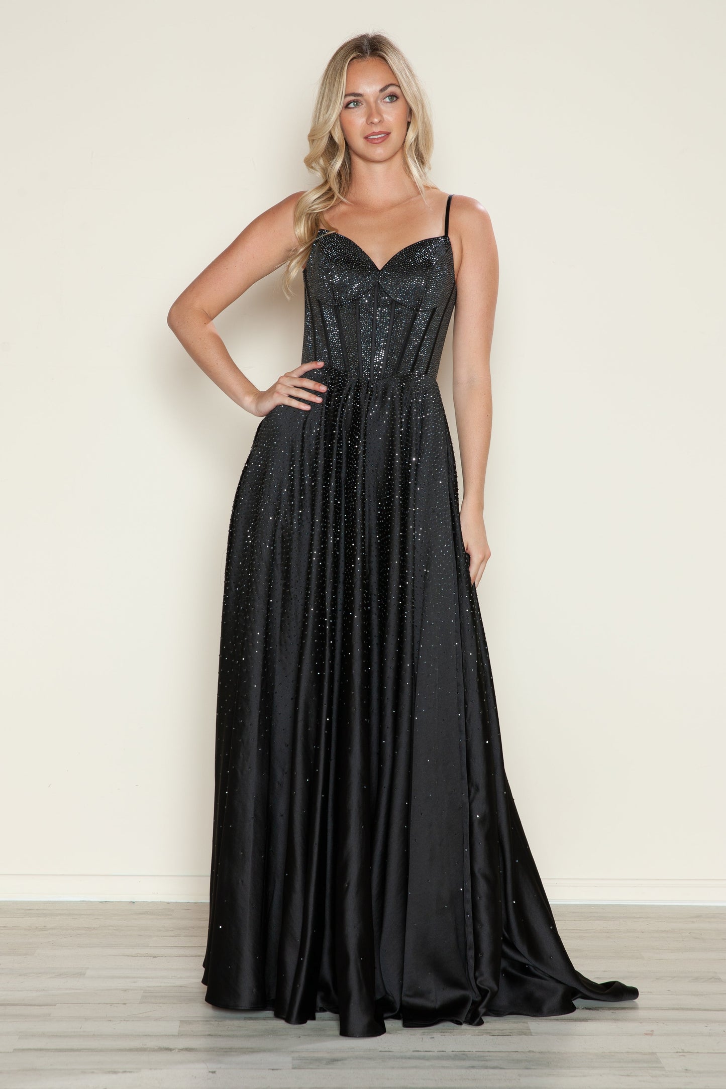 Prom Dresses Long Formal Beaded A Line Prom Dress Black
