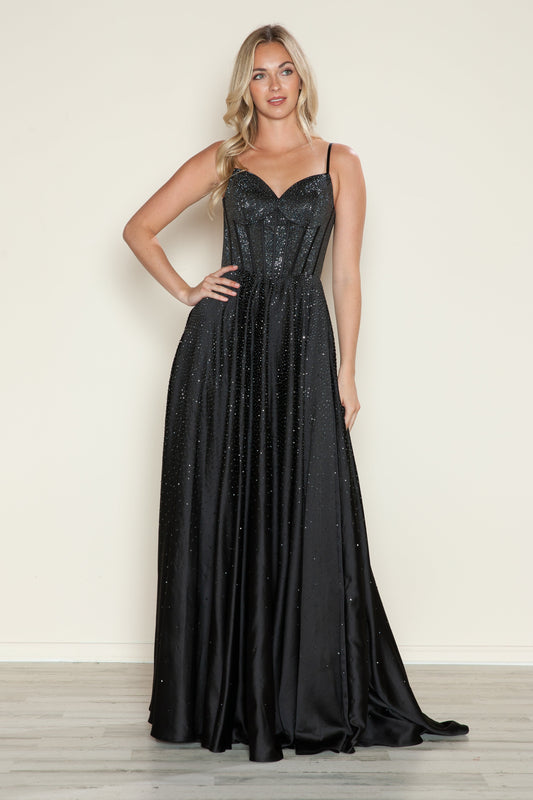 Prom Dresses Long Formal Beaded A Line Prom Dress Black