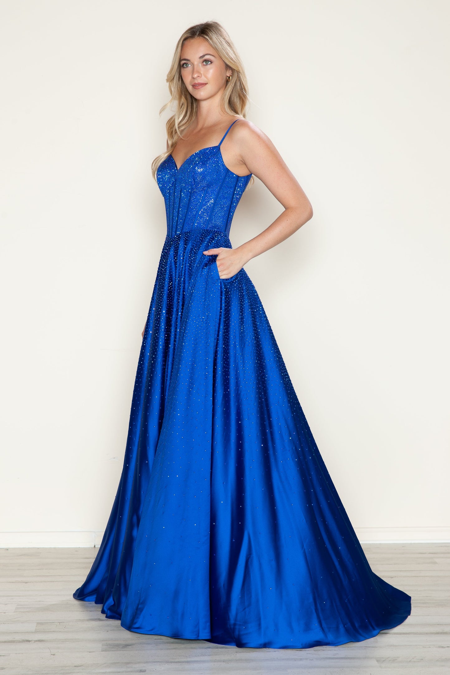 Prom Dresses Long Formal Beaded A Line Prom Dress Royal