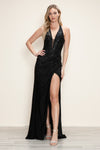 Prom Dresses A Line Long Formal Beaded Applique Prom Dress Black