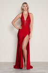 Prom Dresses A Line Long Formal Beaded Applique Prom Dress Red