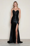 Prom Dresses Long Fitted Formal Slit Prom Dress Black