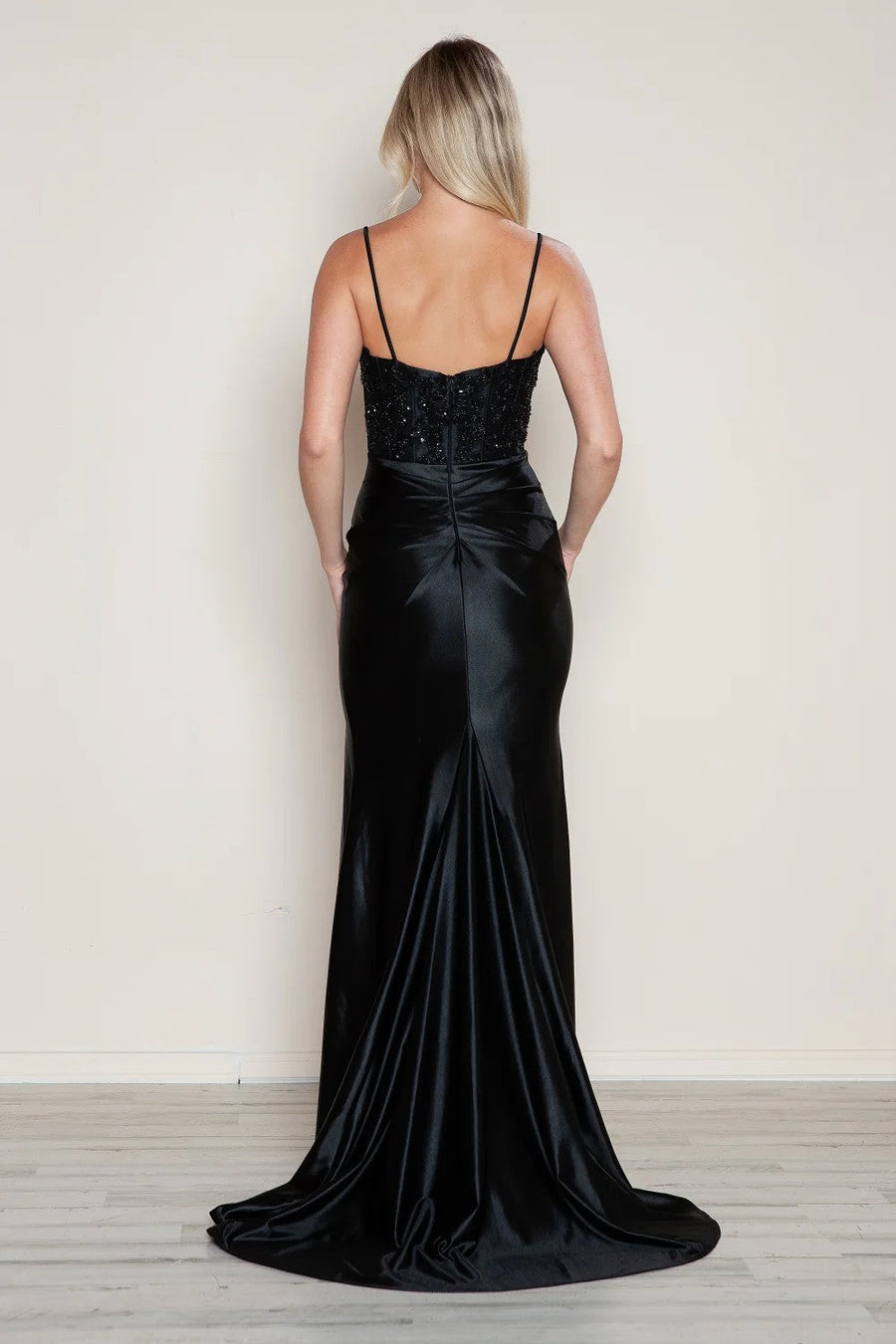 Prom Dresses Long Fitted Formal Slit Prom Dress Black