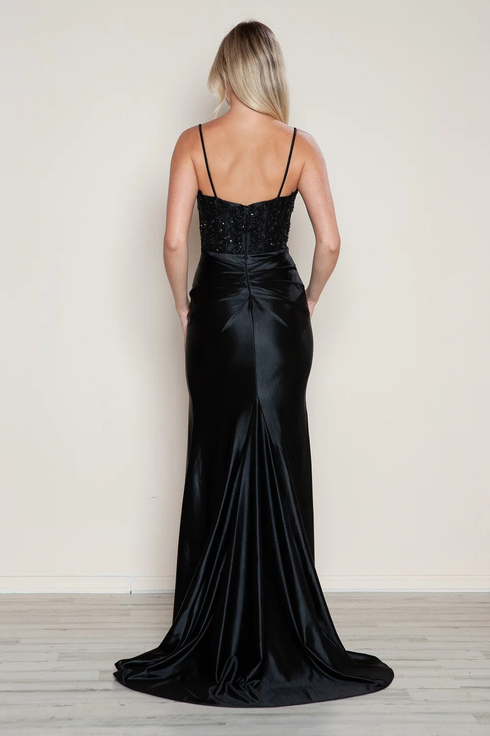 Prom Dresses Long Fitted Formal Slit Prom Dress Black