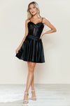 Cocktail Dresses Short A Line Homecoming Cocktail Corset Dress Black