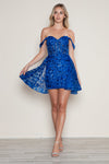 Cocktail Dresses Homecoming A Line Sequin Applique Short Cocktail Dress Royal