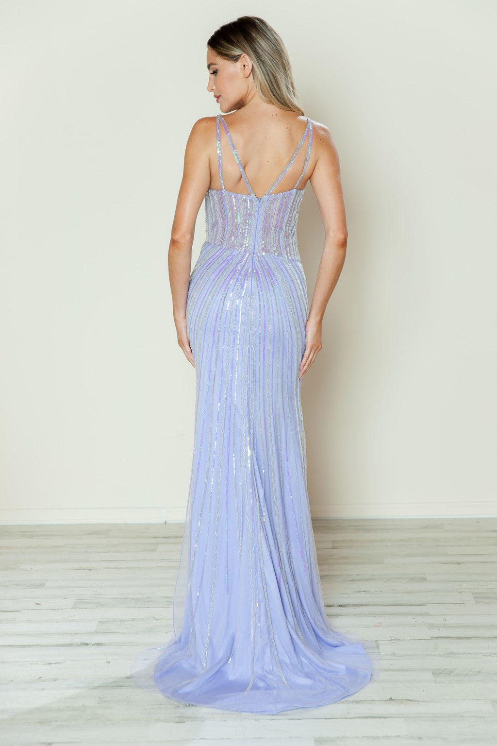 Prom Dresses Sequin Long Formal Fitted Prom Dress Lavender