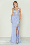 Prom Dresses Sequin Long Formal Fitted Prom Dress Lavender