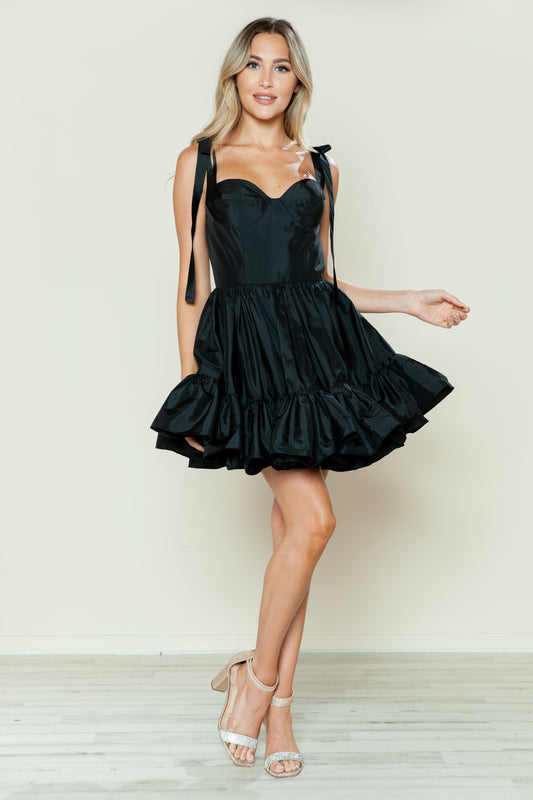 Cocktail Dresses Short A Line Ruffled Homecoming Cocktail Dress Black