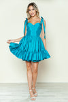 Cocktail Dresses Short A Line Ruffled Homecoming Cocktail Dress Teal