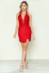 Cocktail Dresses Beaded Short Fitted Homecoming Cocktail Dress Red