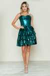 Cocktail Dresses Short Cocktail Homecoming Metallic Dress Emerald