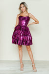 Cocktail Dresses Short Cocktail Homecoming Metallic Dress Magenta