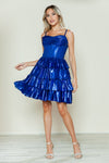 Cocktail Dresses Short Cocktail Homecoming Metallic Dress Royal