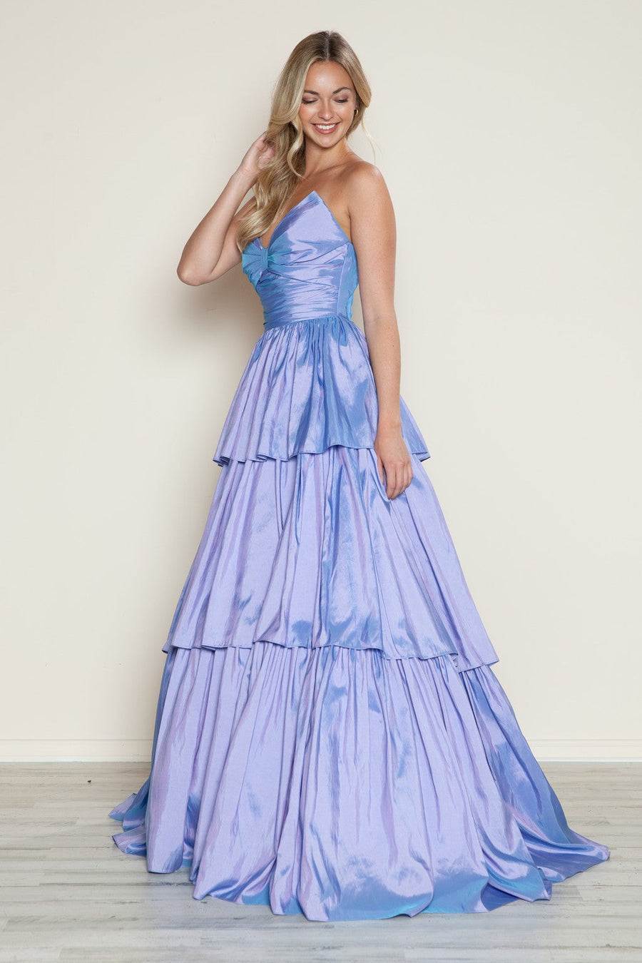 Prom Dresses A Line Long Formal Tiered Prom Dress Lavender