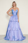 Prom Dresses A Line Long Formal Tiered Prom Dress Lavender
