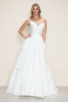 Prom Dresses A Line Long Formal Tiered Prom Dress Off White