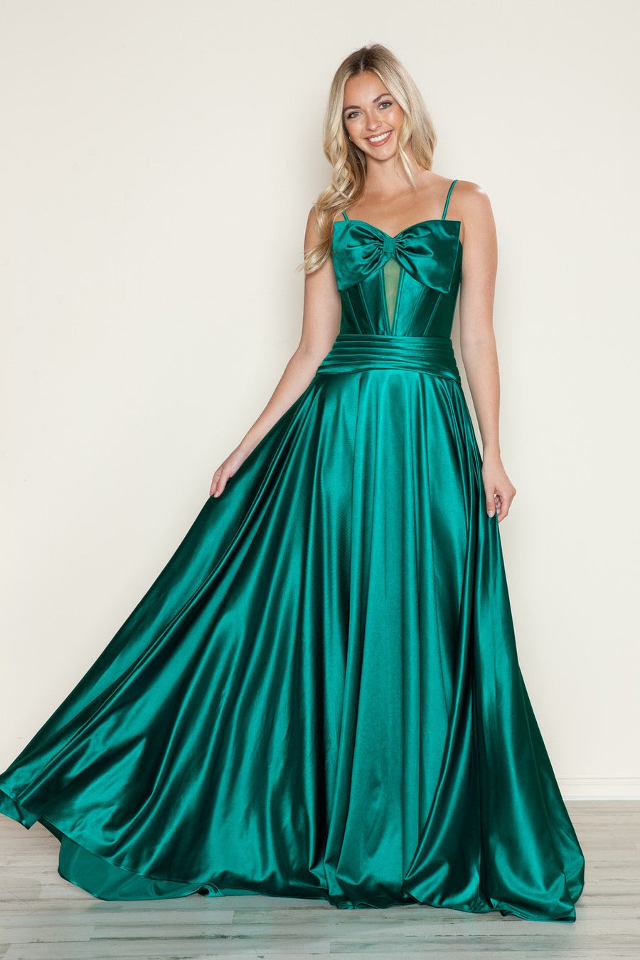 Prom Dresses Long Formal A Line Corset Prom Dress Emerald