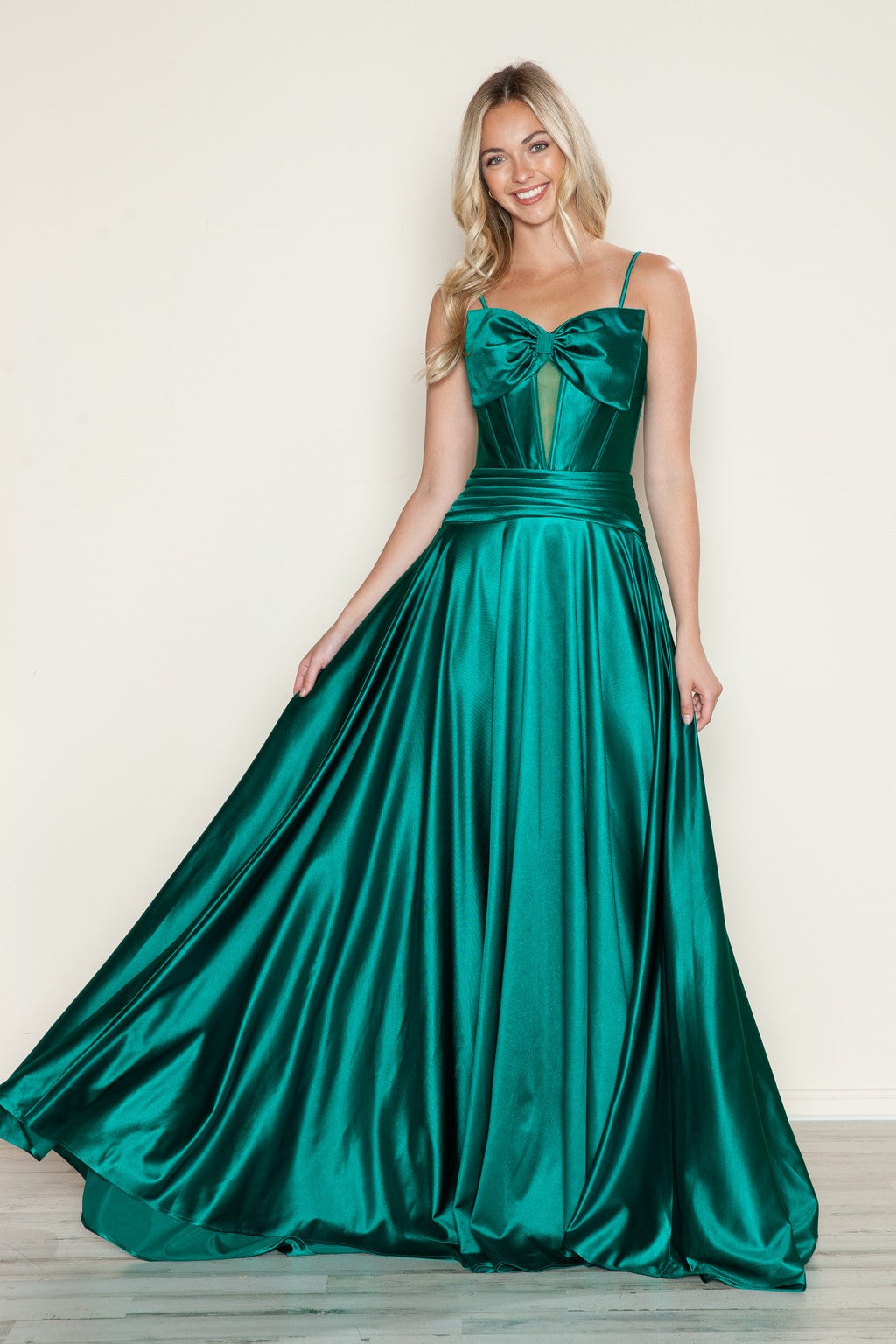 Prom Dresses Long Formal A Line Corset Prom Dress Emerald