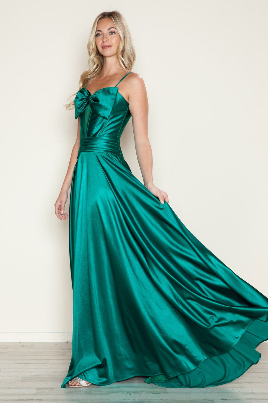 Prom Dresses Long Formal A Line Corset Prom Dress Emerald