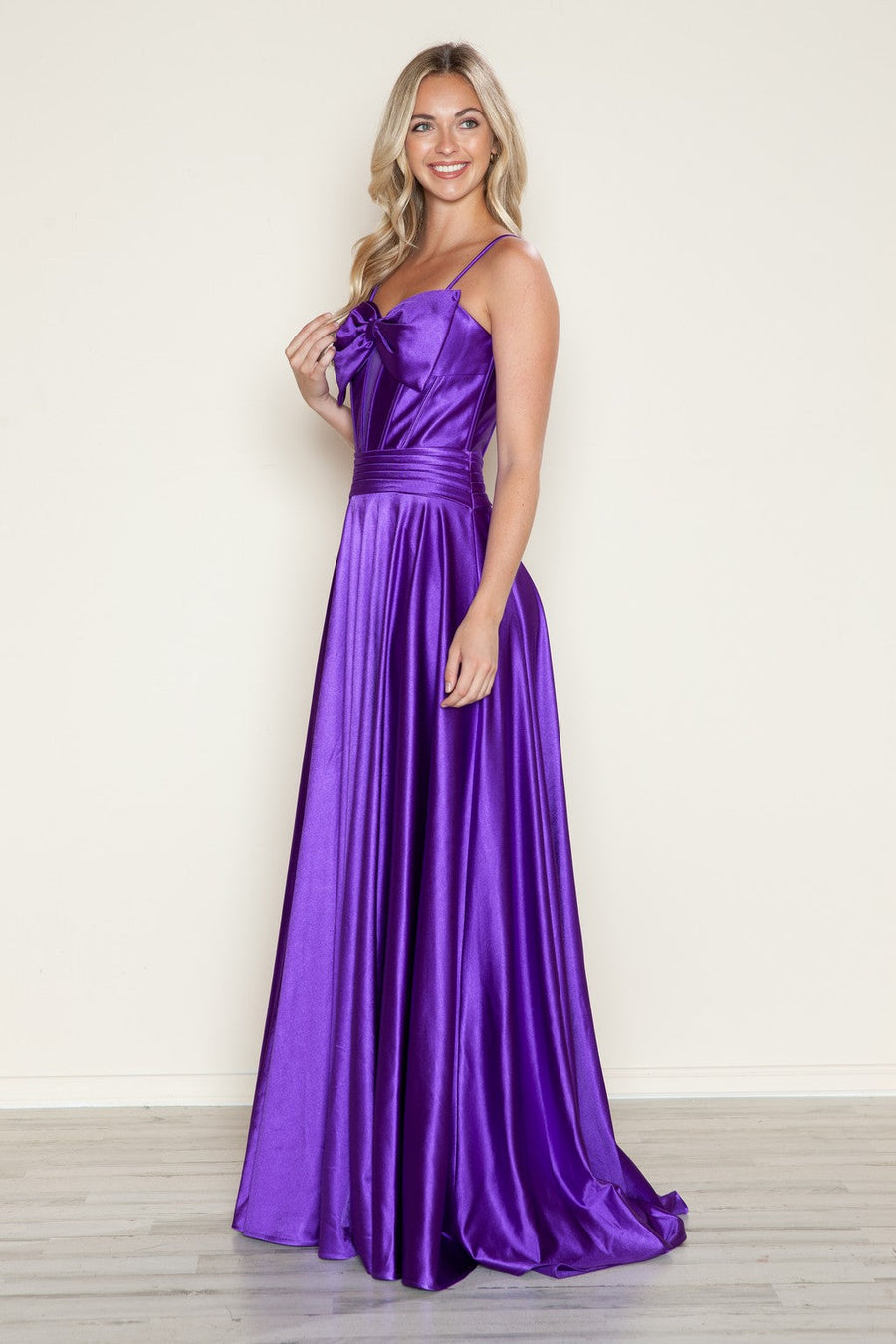 Prom Dresses Long Formal A Line Corset Prom Dress Purple