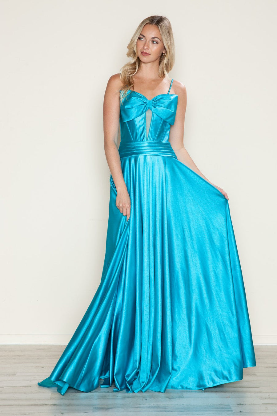 Prom Dresses Long Formal A Line Corset Prom Dress Turquoise
