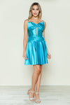 Cocktail Dresses Short A Line Homecoming Cocktail Corset Dress  Turquoise