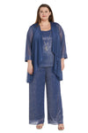 Pant Suit Three Piece Crinkle Plus Size Pantsuit Denim